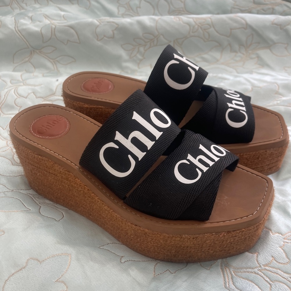 Chloe Black and Brown Platform Sandals